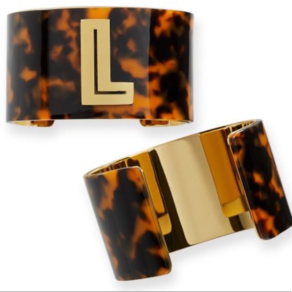 Gorgeous ‘L’ initial tortoise cuff 14k gold plate